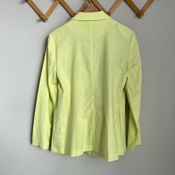 Apt 9 Light Neon Green Linen Blazer Size Medium - Picture 5 of 11